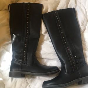 “JUST FAB” black knee high boots